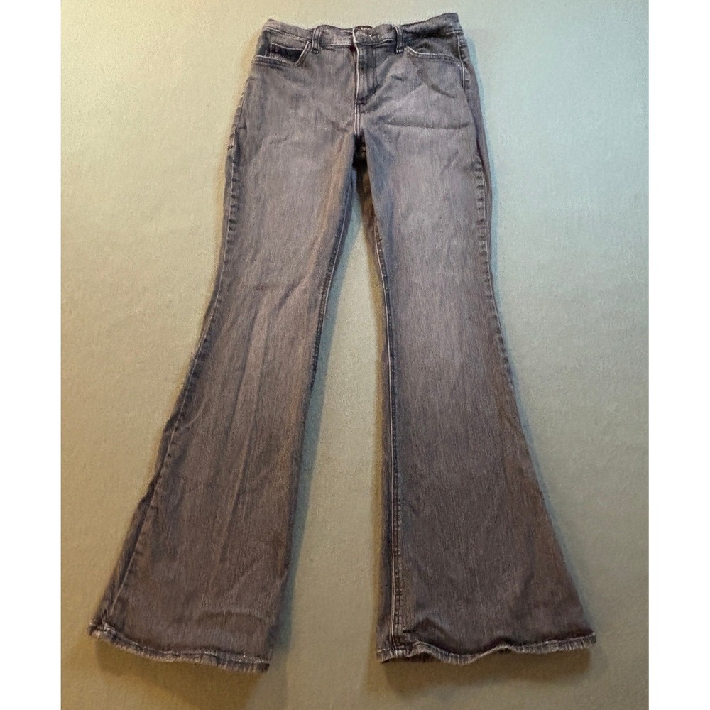 Lee Flare Smarter Fit Jeans Womens 10M Black Denim High Rise Stretch Y2K Boho